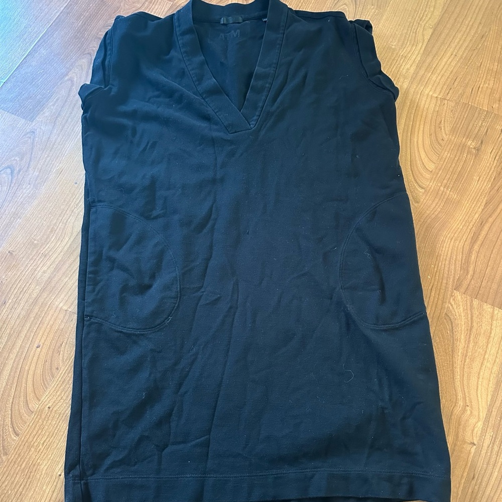 ATM V Neck cotton shirt dress